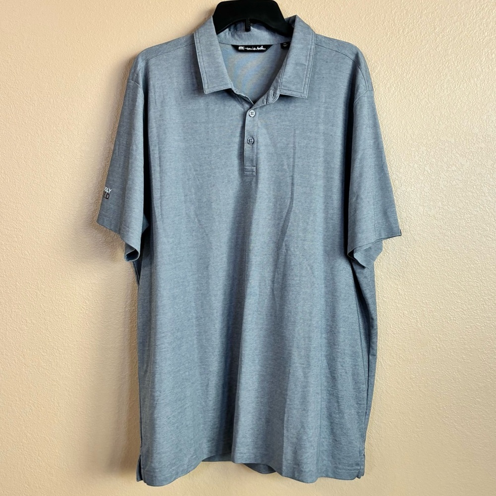 Travis Mathew Size XXL Gray Pima Cotton‎ Blend Short Sleeve Polo Shirt